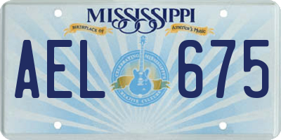 MS license plate AEL675