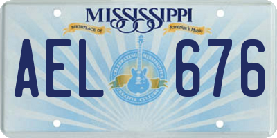 MS license plate AEL676