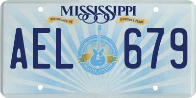 MS license plate AEL679