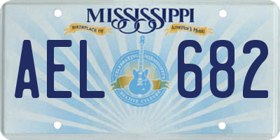 MS license plate AEL682