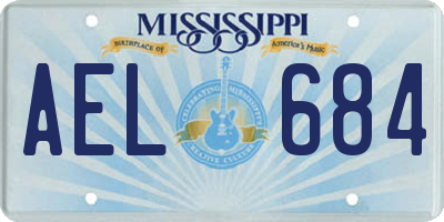 MS license plate AEL684