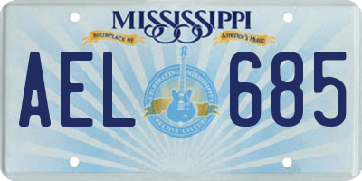 MS license plate AEL685