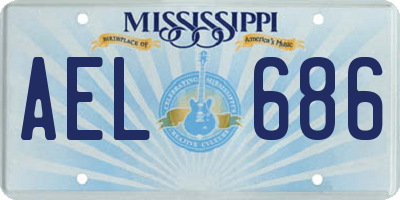 MS license plate AEL686