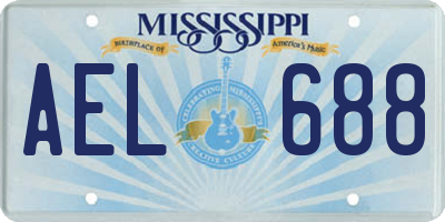 MS license plate AEL688