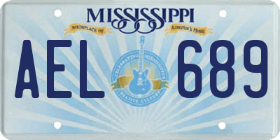 MS license plate AEL689
