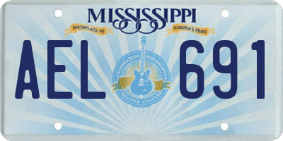 MS license plate AEL691