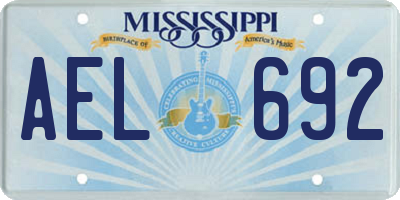 MS license plate AEL692