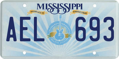 MS license plate AEL693