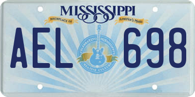 MS license plate AEL698