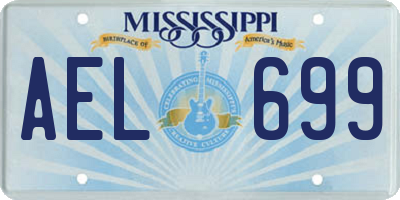 MS license plate AEL699