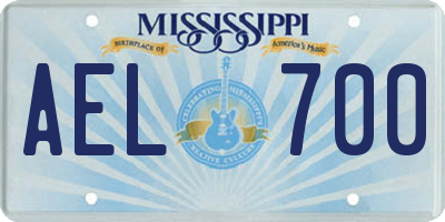 MS license plate AEL700