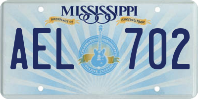 MS license plate AEL702