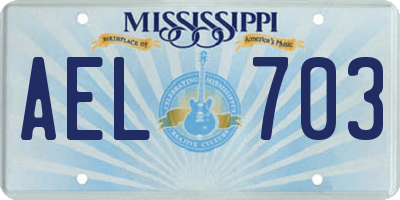 MS license plate AEL703