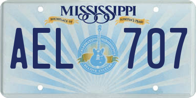 MS license plate AEL707