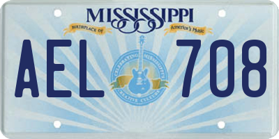 MS license plate AEL708