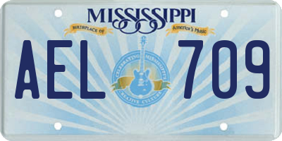 MS license plate AEL709