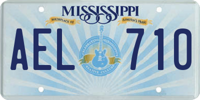 MS license plate AEL710