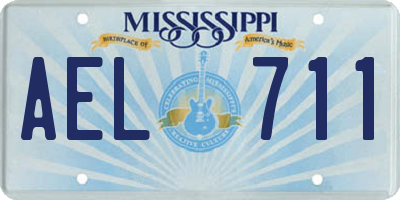 MS license plate AEL711