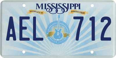 MS license plate AEL712