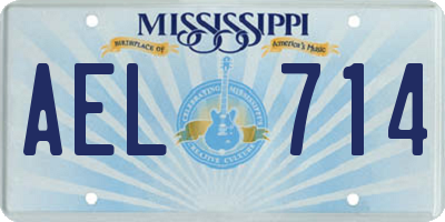 MS license plate AEL714
