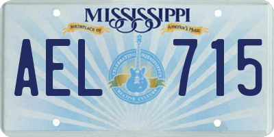 MS license plate AEL715
