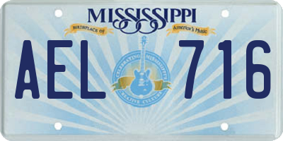 MS license plate AEL716