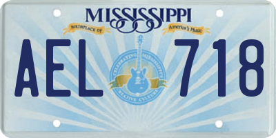 MS license plate AEL718
