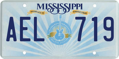 MS license plate AEL719