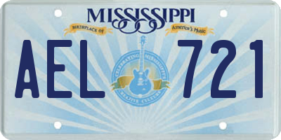 MS license plate AEL721