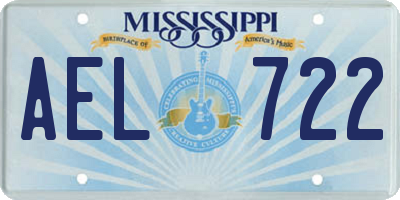 MS license plate AEL722