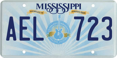MS license plate AEL723