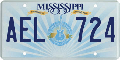 MS license plate AEL724