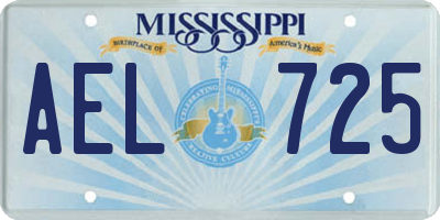 MS license plate AEL725