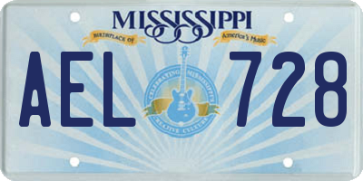 MS license plate AEL728