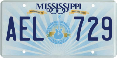 MS license plate AEL729