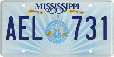 MS license plate AEL731