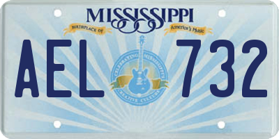 MS license plate AEL732