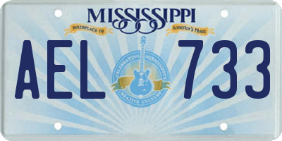 MS license plate AEL733