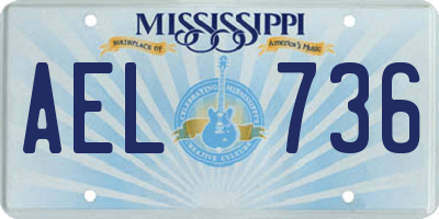 MS license plate AEL736