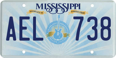 MS license plate AEL738