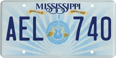 MS license plate AEL740