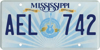 MS license plate AEL742