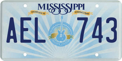MS license plate AEL743
