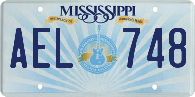 MS license plate AEL748