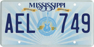 MS license plate AEL749