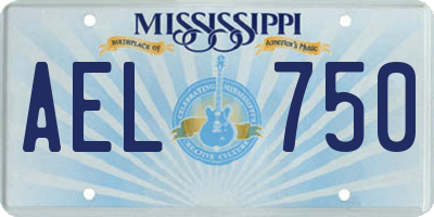 MS license plate AEL750