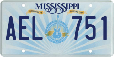 MS license plate AEL751