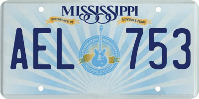 MS license plate AEL753