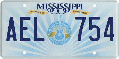 MS license plate AEL754