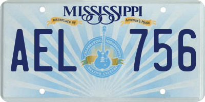 MS license plate AEL756